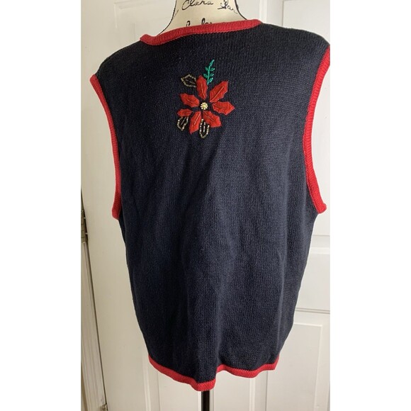 Vintage Bobbie Brooks Christmas Vest XL Beaded and Embroidered Festive Holiday - Picture 5 of 11
